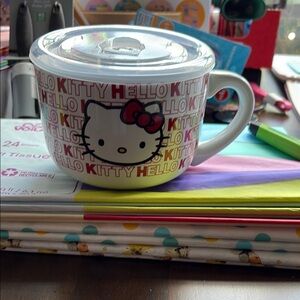 Hello Kitty Mug with Lid - Red and White